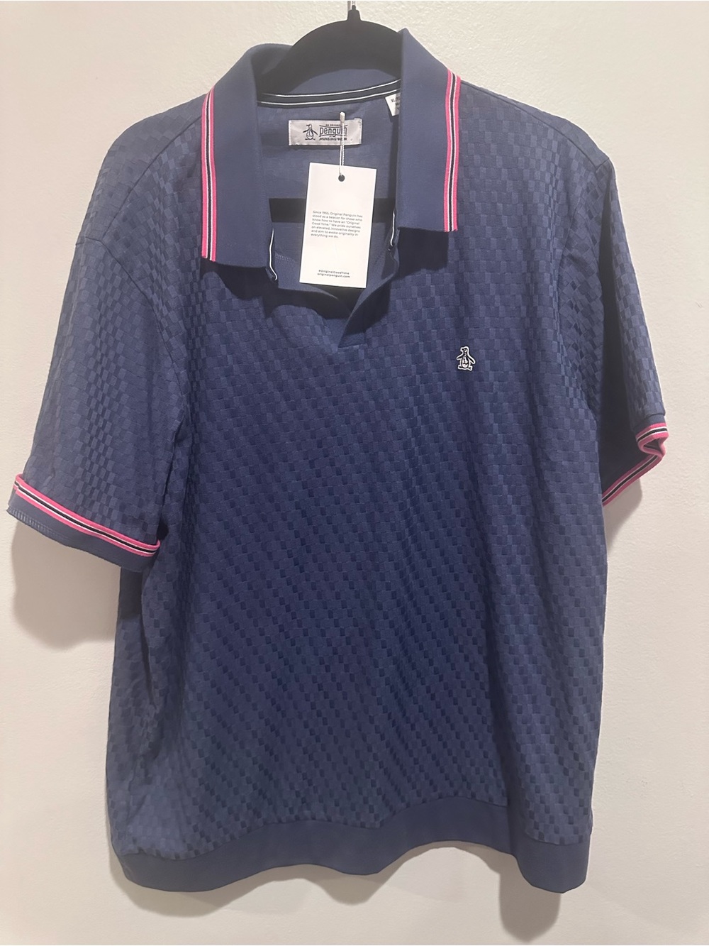 Original Penguin Purple Polo with Pink Trim